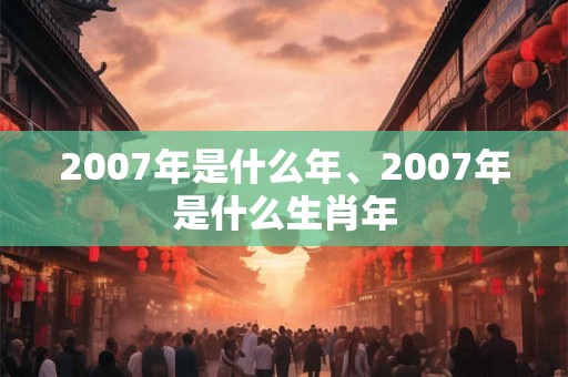 2007年是什么年、2007年是什么生肖年