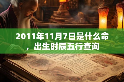 2011年11月7日是什么命，出生时辰五行查询
