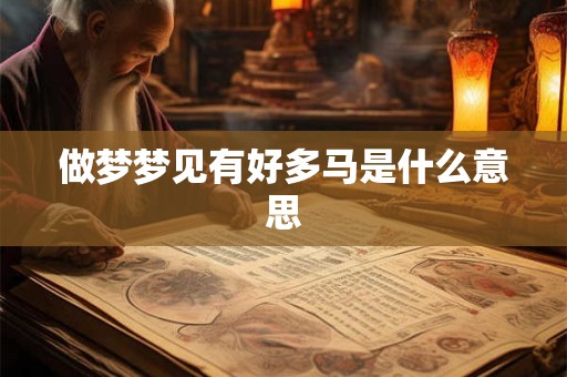 做梦梦见有好多马是什么意思