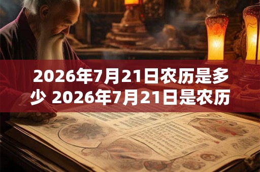 2026年7月21日农历是多少 2026年7月21日是农历几月几日