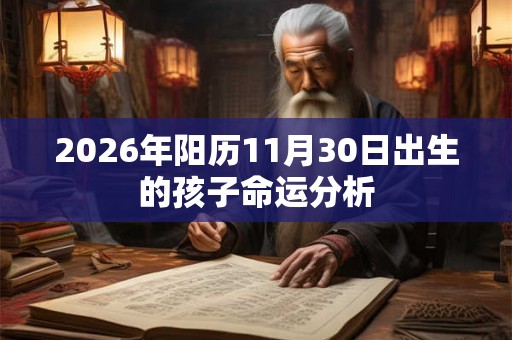2026年阳历11月30日出生的孩子命运分析