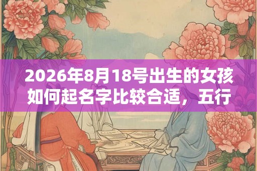 2026年8月18号出生的女孩如何起名字比较合适，五行属什么