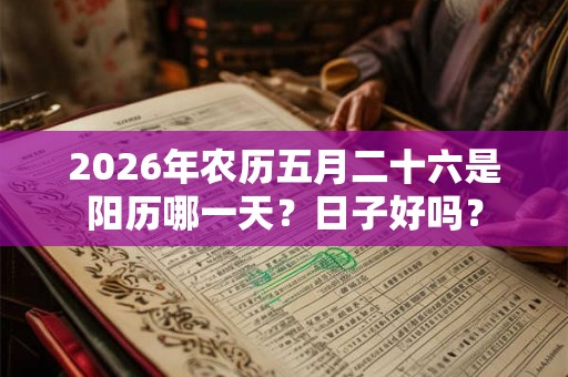 2026年农历五月二十六是阳历哪一天？日子好吗？