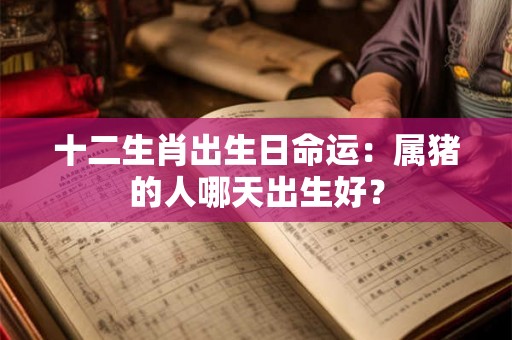 十二生肖出生日命运：属猪的人哪天出生好？