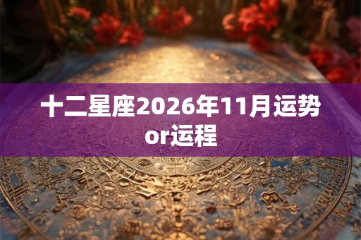 十二星座2026年11月运势or运程