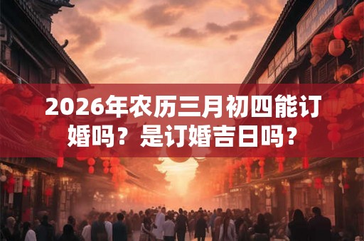 2026年农历三月初四能订婚吗？是订婚吉日吗？