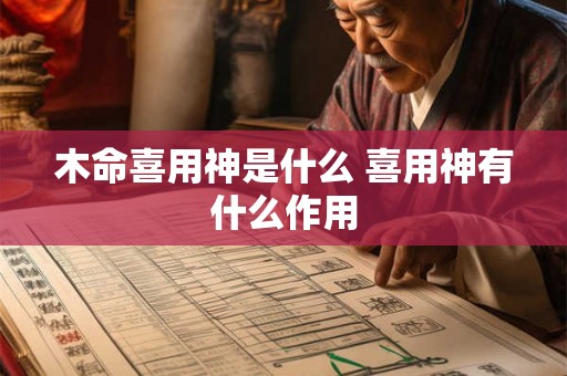 木命喜用神是什么 喜用神有什么作用
