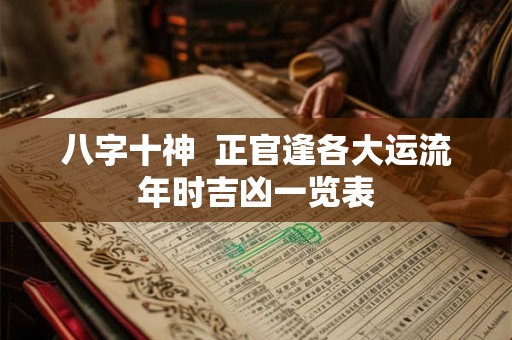 八字十神 正官逢各大运流年时吉凶一览表 八字十神 正官逢各大运流年时吉凶一览表