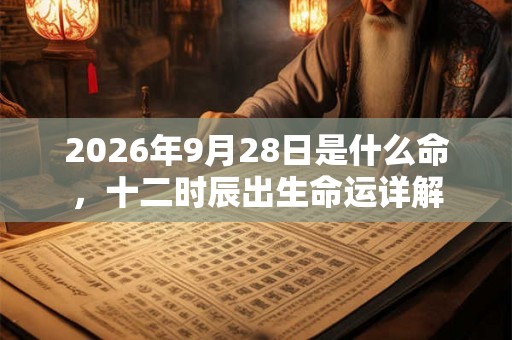 2026年9月28日是什么命，十二时辰出生命运详解