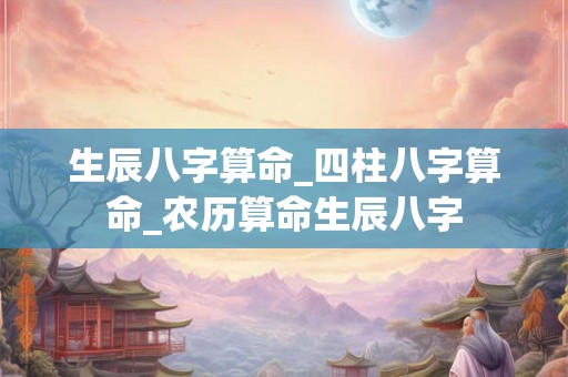 生辰八字算命_四柱八字算命_农历算命生辰八字
