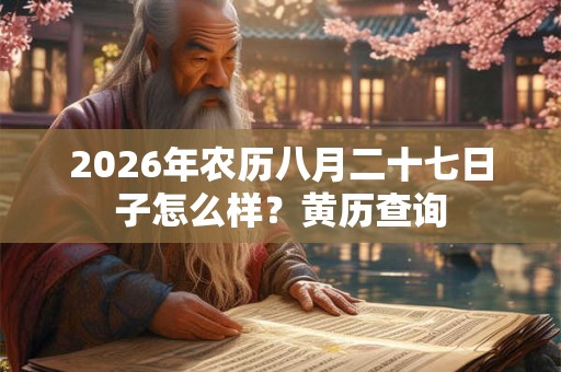 2026年农历八月二十七日子怎么样？黄历查询