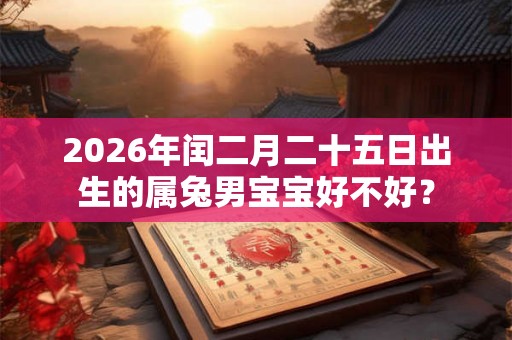 2026年闰二月二十五日出生的属兔男宝宝好不好？