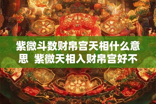 紫微斗数财帛宫天相什么意思 紫微天相入财帛宫好不好 紫微斗数财帛宫天相什么意思 紫微天相入财帛宫好不好