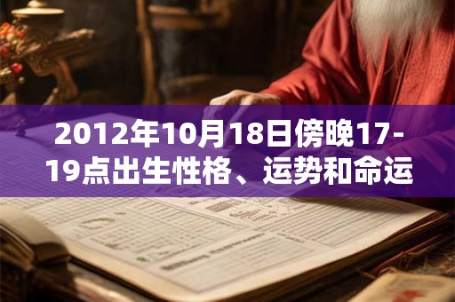 2012年10月18日傍晚17-19点出生性格、运势和命运