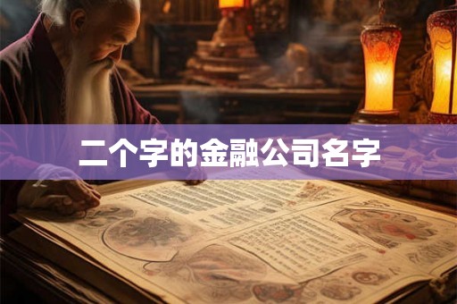 二个字的金融公司名字 二个字的金融公司名字