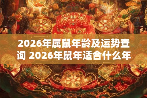 2026年属鼠年龄及运势查询 2026年鼠年适合什么年龄的人运势如何