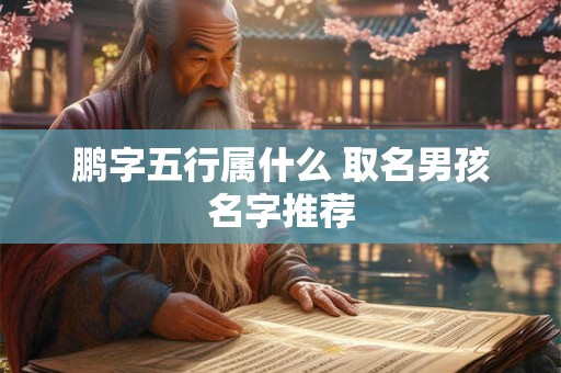 鹏字五行属什么 取名男孩名字推荐