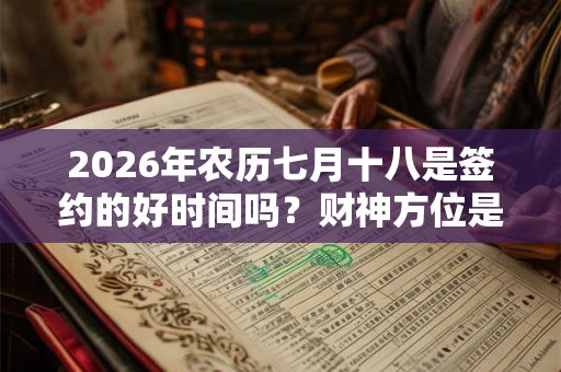 2026年农历七月十八是签约的好时间吗？财神方位是哪个方向？