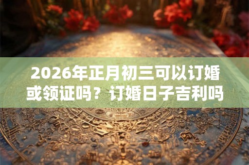 2026年正月初三可以订婚或领证吗？订婚日子吉利吗？