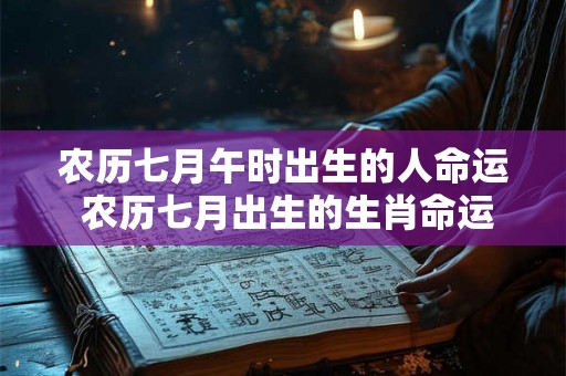 农历七月午时出生的人命运 农历七月出生的生肖命运