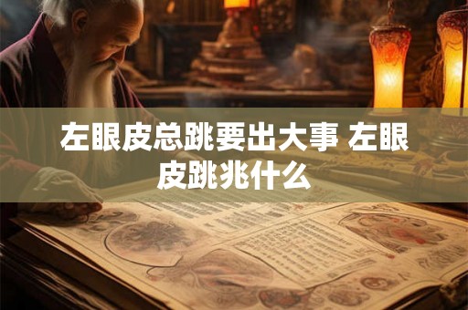 左眼皮总跳要出大事 左眼皮跳兆什么