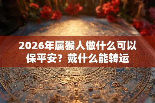 2026年属猴人做什么可以保平安？戴什么能转运