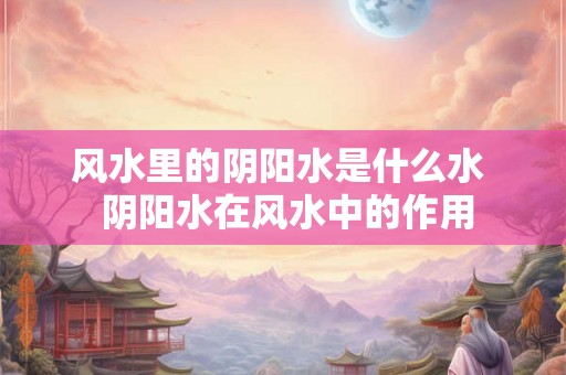 风水里的阴阳水是什么水  阴阳水在风水中的作用