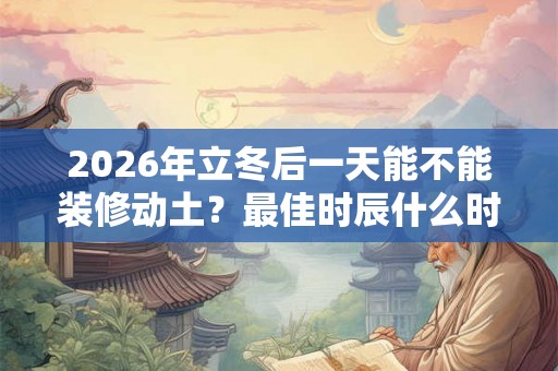 2026年立冬后一天能不能装修动土？最佳时辰什么时候？