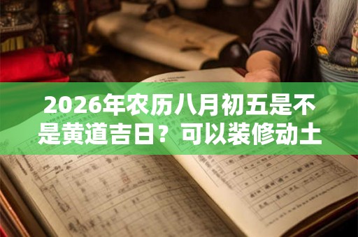 2026年农历八月初五是不是黄道吉日？可以装修动土吗？