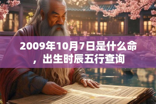 2009年10月7日是什么命，出生时辰五行查询