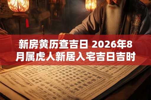 新房黄历查吉日 2026年8月属虎人新居入宅吉日吉时查询 新房黄历查吉日 2026年8月属虎人新居入宅吉日吉时查询