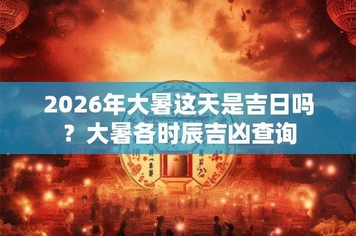 2026年大暑这天是吉日吗？大暑各时辰吉凶查询