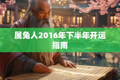 属兔人2016年下半年开运指南