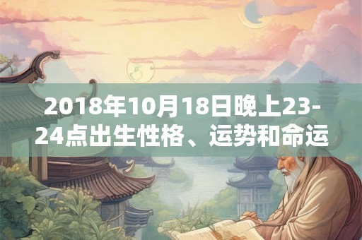 2018年10月18日晚上23-24点出生性格、运势和命运