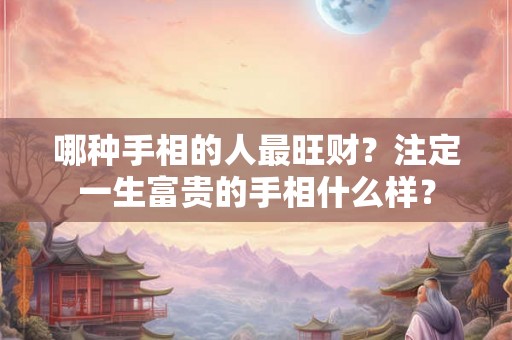 哪种手相的人最旺财？注定一生富贵的手相什么样？