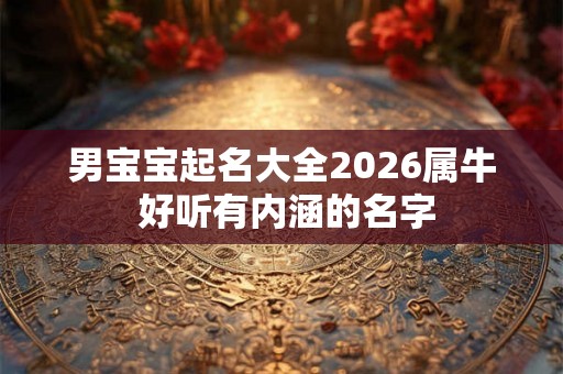 男宝宝起名大全2026属牛 好听有内涵的名字