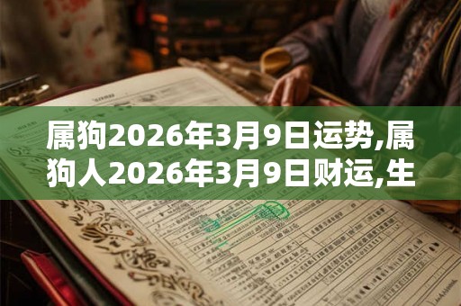 属狗2026年3月9日运势,属狗人2026年3月9日财运,生肖狗2026年3月9日运势