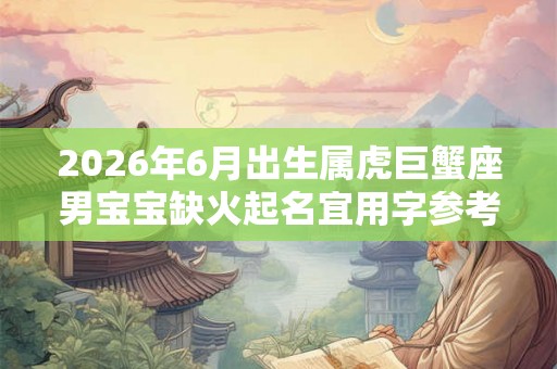 2026年6月出生属虎巨蟹座男宝宝缺火起名宜用字参考 2026年6月出生属虎巨蟹座男宝宝缺火起名宜用字参考