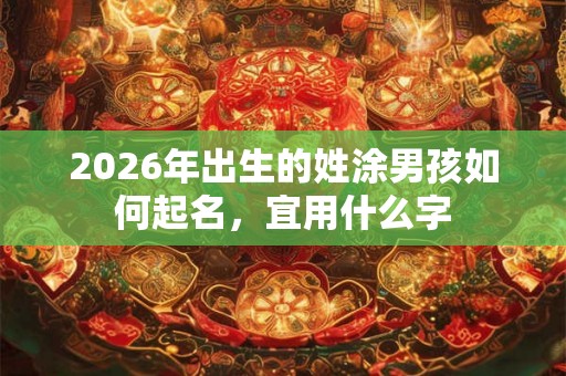 2026年出生的姓涂男孩如何起名，宜用什么字
