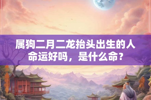 属狗二月二龙抬头出生的人命运好吗，是什么命？