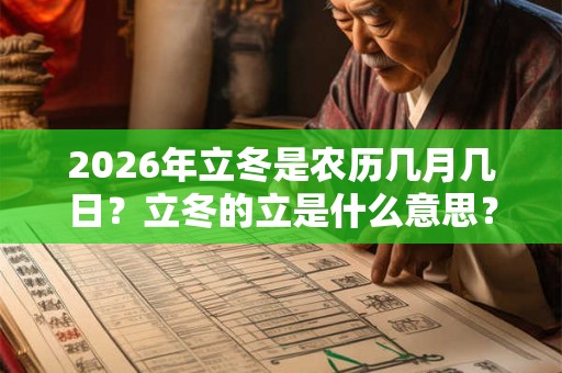 2026年立冬是农历几月几日？立冬的立是什么意思？