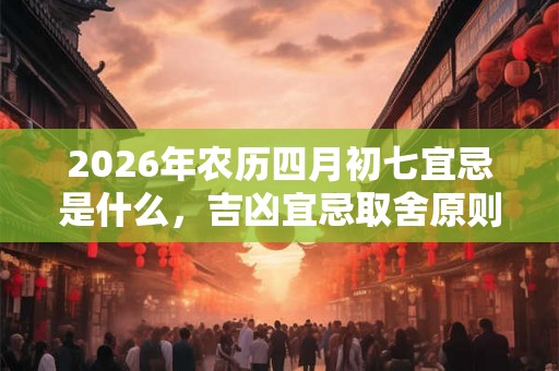 2026年农历四月初七宜忌是什么,吉凶宜忌取舍原则 2026年农历四月初七宜忌是什么,吉凶宜忌取舍原则