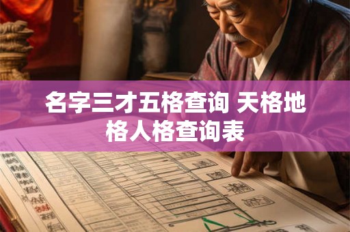 名字三才五格查询 天格地格人格查询表
