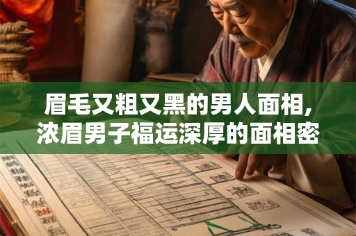 眉毛又粗又黑的男人面相,浓眉男子福运深厚的面相密码