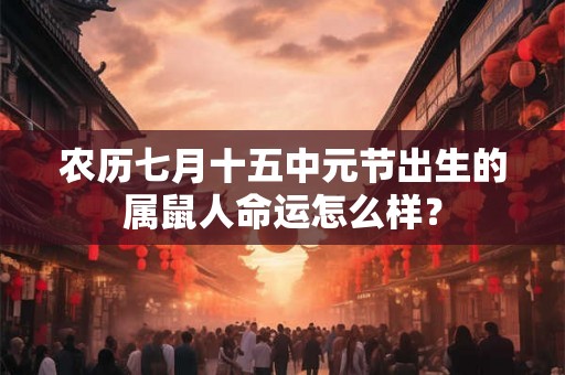 农历七月十五中元节出生的属鼠人命运怎么样？