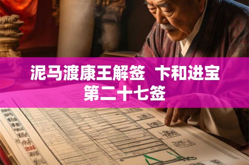 泥马渡康王解签  卞和进宝第二十七签