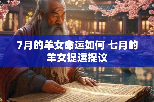 7月的羊女命运如何 七月的羊女提运提议 7月的羊女命运如何 七月的羊女提运提议