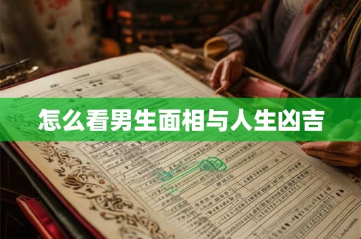 怎么看男生面相与人生凶吉