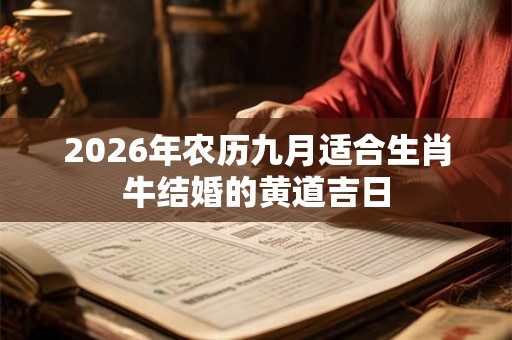 2026年农历九月适合生肖牛结婚的黄道吉日