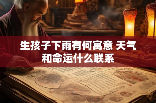 生孩子下雨有何寓意 天气和命运什么联系